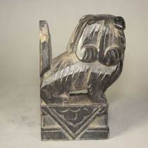 The Hui Poly] Qing Dynasty Black Lacquer Hand Carved Lion Pendulum case head Chen set wood art wood carving old objects folk wood