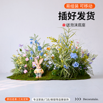 Artificial flowers artificial flowers for indoor and outdoor landscape decoration floor-row flower arrangements advanced bionic green plants for landscaping