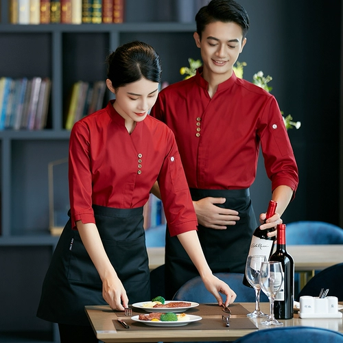 澳丞 Кейтеринговый официант рабочая одежда Индивидуальная мужская и женская кафе Hot Pot Chef Workwear Hotel Hotel Restaurant Работники ресторана