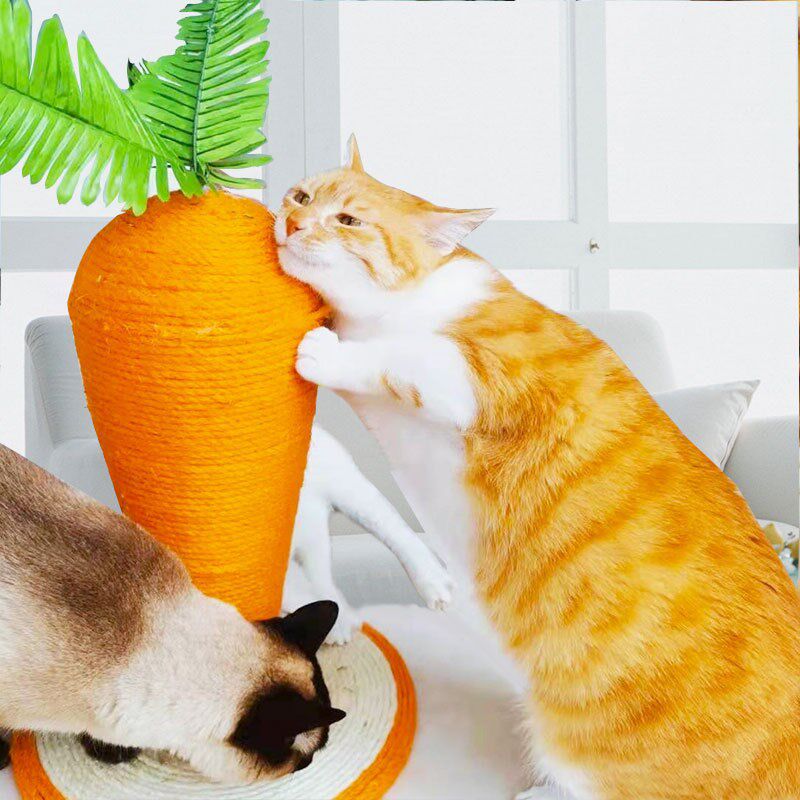 Cat scratching board sisal does not drop crumbs durable claw grinding carrot vertical cat scratching post cat grinding claw post cat supplies toys