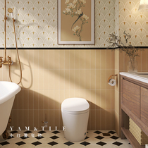 Fa-style rétro coque jaune toilette Fil de fleurs Nanyang éolienne salle de bain Cuisine Mur de cuisine Brick Fleur de style