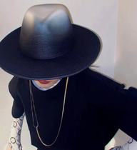 Cowboy hat jazz hat big brim hat gradient hat male top hat female British gentleman suit hat hat cap