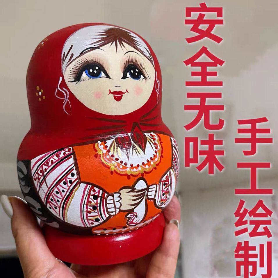 Seven floors of toy girls seven floors of hand painted high-end solid wood fine gifts hand-drawn wooden toys