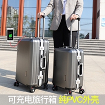Luggage black technology intelligent multi-function rechargeable men fashion trend durable fall resistant to pressure and solid college students