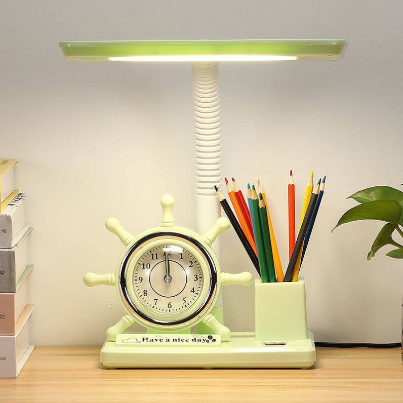 Child Care Eye Plug-in Type Student Dormitory Protection Vision Bedroom Dorm Room Alarm Clock Desk Lamp Integrated LED Reading Light