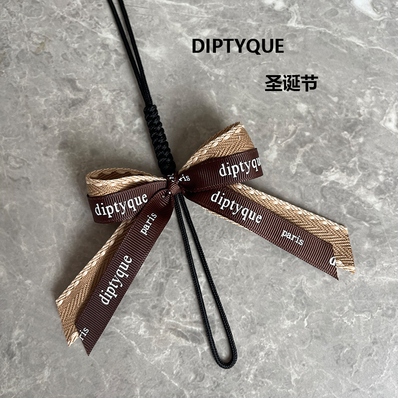 [Christmas Gift] Diptyque Car Air Freshener Ribbon Bow Pearl Chain Business Promotional Gift
