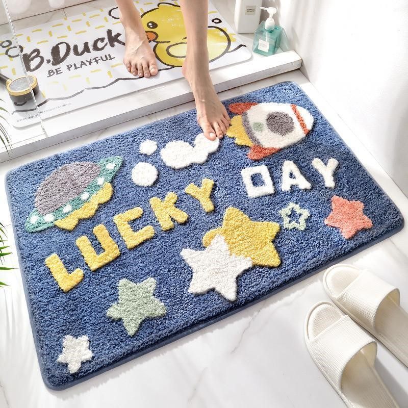 Xinjiang Bathroom Ground Mat Makeup Room Suction foot pad Home Bathroom anti-slip toilet Toilet Cushion Cartoon Cute