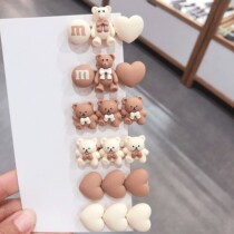 Small hair clip small and delicate and cute pink Cat Paw Small Catch Catnip Cat Clips Students Children Hair Trim Side Clips Mini