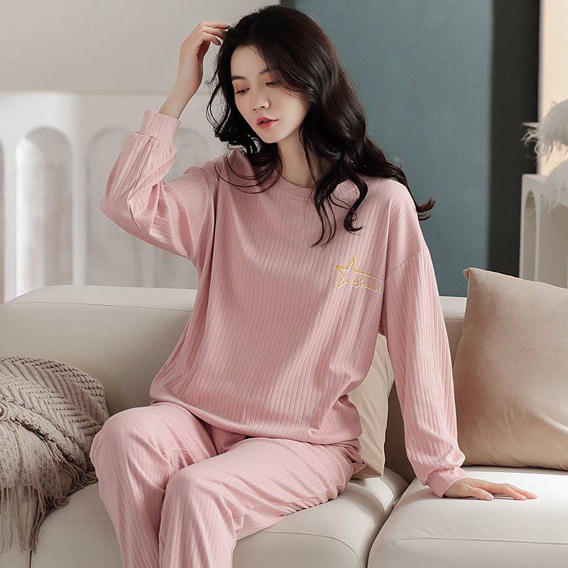 Sandro Vicari 2021 autumn light luxury pajamas casual home wear women's sweet cotton can be worn outside