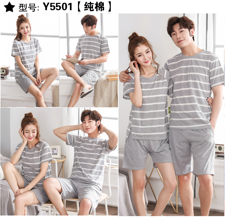 Hàng ngày đặc biệt mùa hè vài bộ đồ ngủ bông ngắn- tay quần short nam phim hoạt hình Hàn Quốc phiên bản của phụ nữ bông phù hợp với dịch vụ nhà