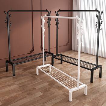 Clothes rack floor-standing vertical bedroom hanger movable
