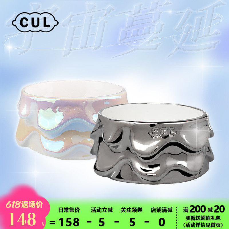 CUL cat bowls dog bowls ceramic protection cervical cat food basin anti-overturning kitty dog food basin pet kitty supplies