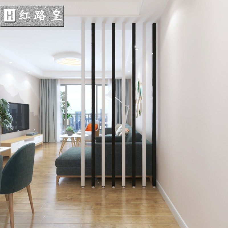 Excellent Nordic wood partition living room vertical stripe sink solid wood screen modern hotel wood grille decorative background wall