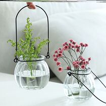 Glass fiber flower pot Pumpkin simple small fresh flower arrangement Western style hanging bottle Pastoral Feng Shui plant creative ornaments