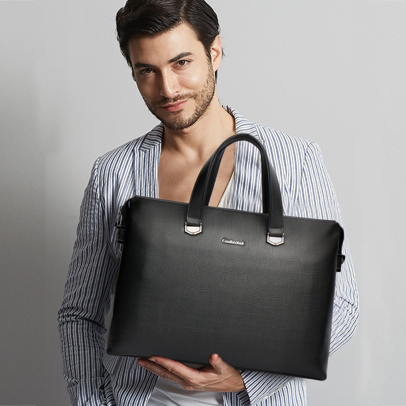 Fashion leather handbag business black shoulder crossbody men's bag men's envelope briefcase large-capacity computer bag - Taobao