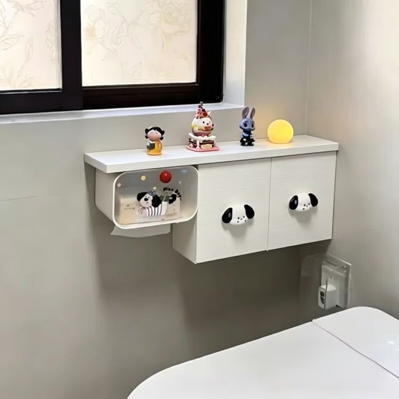 Bathroom Wall Tissue Box Storage Rack, Toilet Side Gap Storage Box for Sanitary Napkins, Bathroom Storage Cabinet