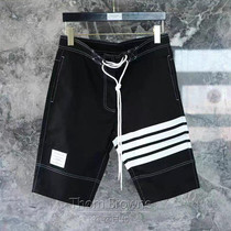 Roll day Thom Browne New TB loose four-track bar cotton zipper casual pants five-point shorts