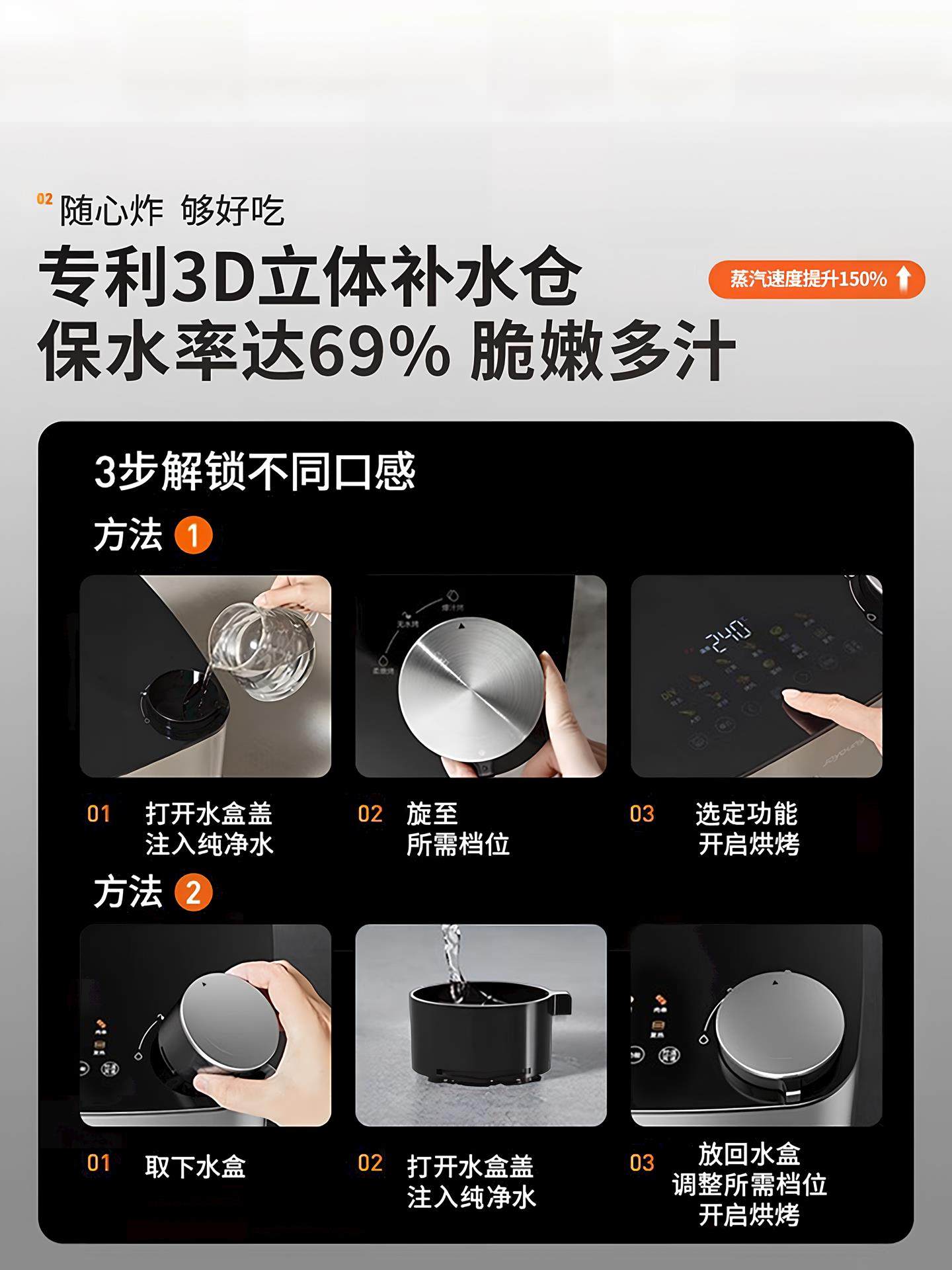 Joyoung Air Fryer, New Model for Home Use, Large Capacity, Dual Heat Source, No Need to Turn Over, Visible Electric Fryer, Electric Oven, Cooking Machine