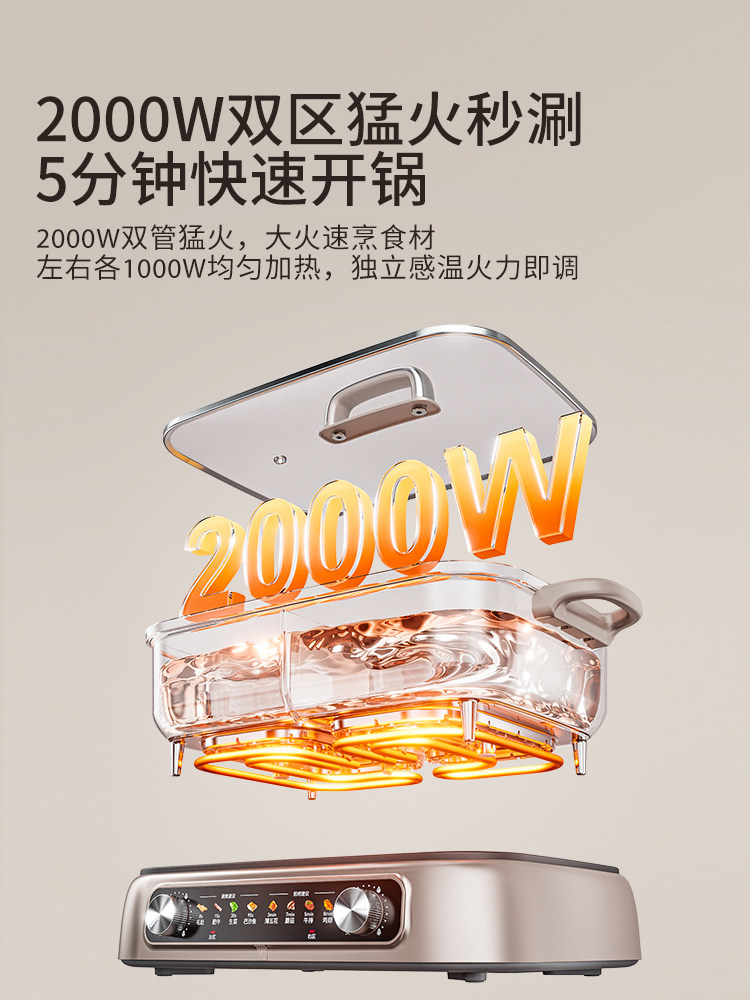 Joyoung Electric Hot Pot Split Household Multi-Functional Frying Electric Cooking Pot Large Capacity Electric Hot Pot 2025 New Model