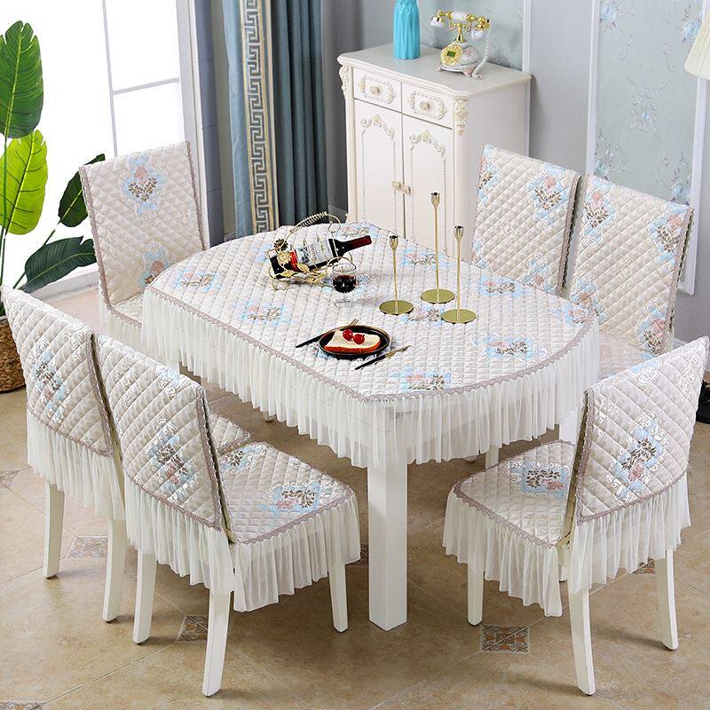 Chinese style table chair cover cushion integrated suit 2021 new universal high-end thickened home table cloth chair cover