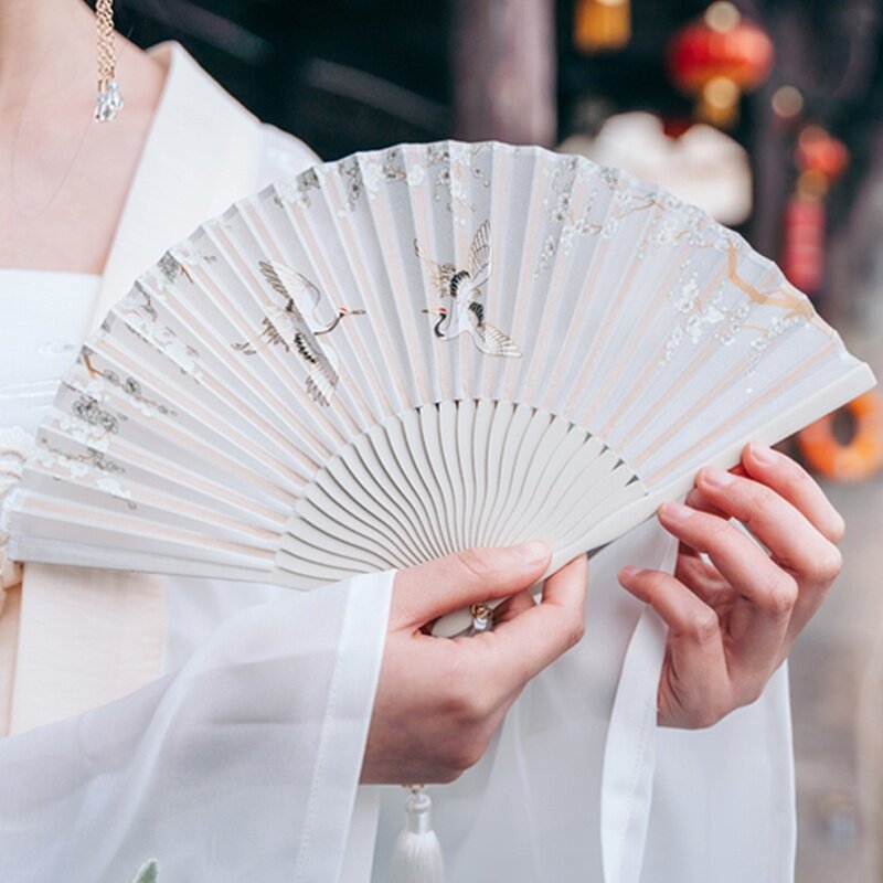 High-end folding fan for women's summer practical ancient style with cheongsam small household summer national style high-end fairy ancient AA