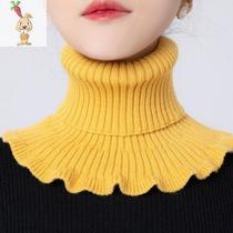 Turtleneck Women's Fall Winter New Joker Warm Cervical Spine Solid Color Elastic Knitted Fake Neck Wool High Neck Collar