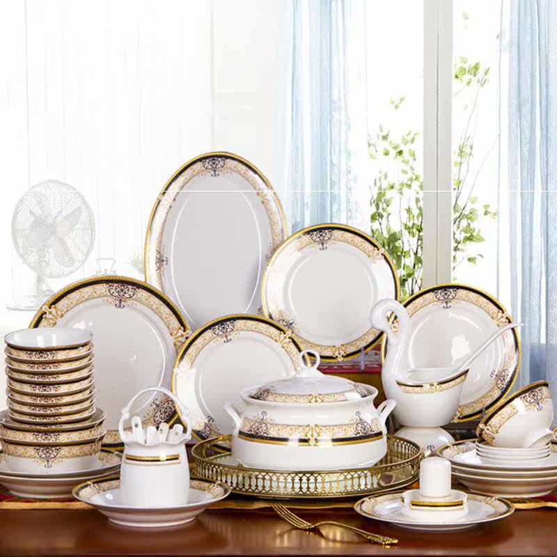 Gifts suitable for moving to a new home kitchen dish set package home Chinese tableware high-end hotel modern simplicity
