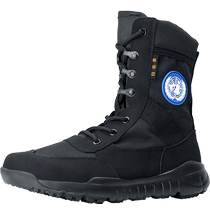 Summer peacekeeping desert boots mens ultra-light combat training boots womens high-top combat boots canvas breathable outdoor hiking and mountaineering shoes
