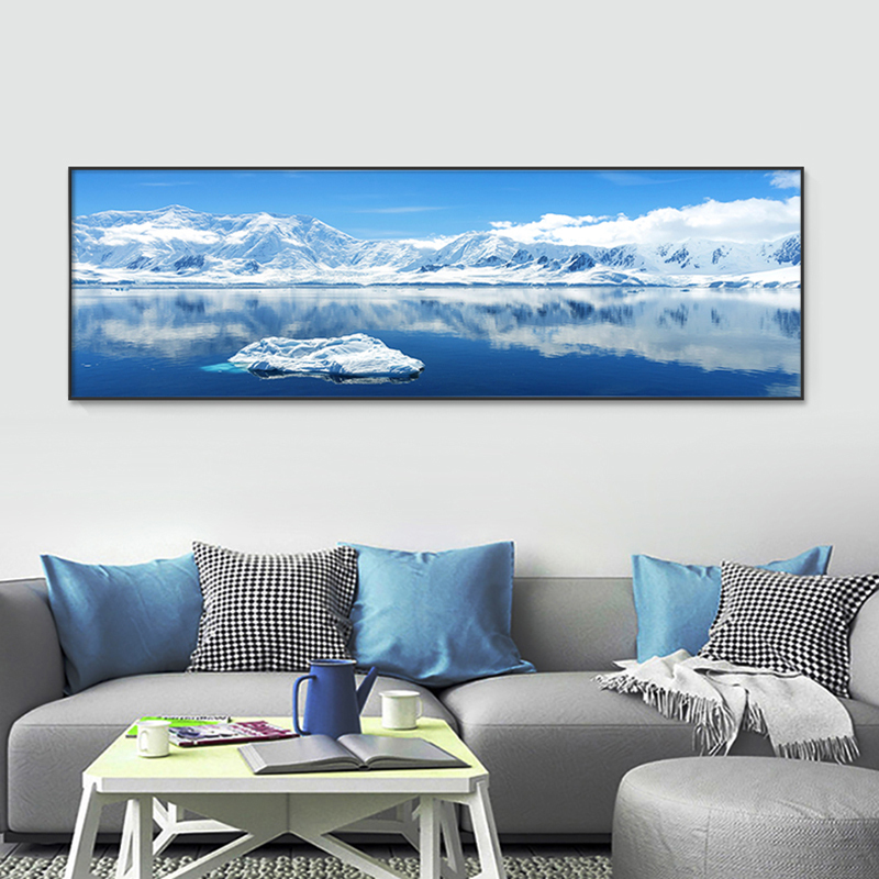 Blue Ocean Glacier Lake Natural Scenery Decorative Painting Living Room Sofa Background Wall Bedroom Bedside Hanging Painting