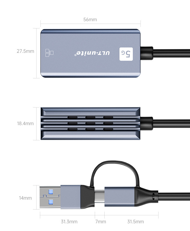 Сетевой адаптер ULT-unite USB/Type-C 2.5 Гбит/с
