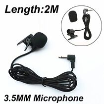 2M Lavalier Microphone 3 5mm Jack Hands-free Plug Mic Clip-o