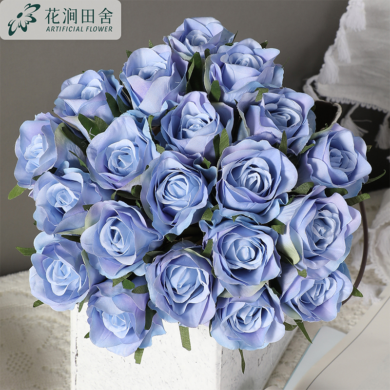 Rose flower simulation flower 2021 new living room fake flower decoration decoration high-end flower decoration bouquet high branch