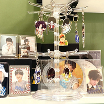 Keychain display shelf hanging peripheral ornaments storage box hand jewelry rotating necklace jewelry tree ins desktop