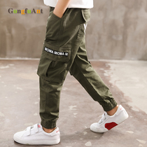 Boys pants overalls spring and autumn 2021 new foreign fashion trend cool fashion comfortable childrens wear sports casual pants