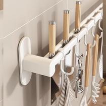 Kitchen special hook spoon shovel white rack no punching wall hanging storage rack spatula hanging rod hanging shelf storage
