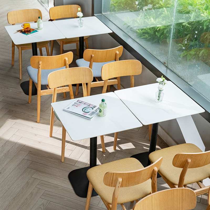 Manwuyuan Milk Tea Shop Table and Chair Combination Net Red Cafe Simple Fresh Dessert Snack Bar Dining Leisure Set