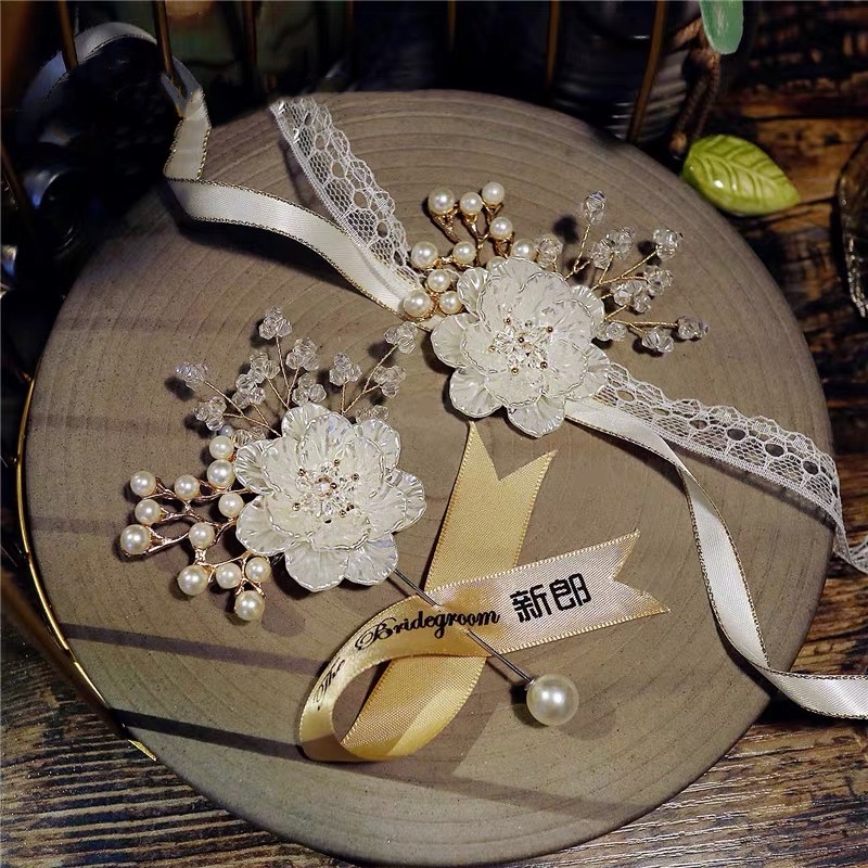 (Crystal Shells Wrist Flowers) Senior knot wedding bridesmaids Sister Group Wine Banquet Water Drill Glitch Bridal Hand Rings