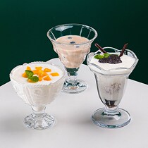 Ice Cream Glass Dessert Cup Home High Foot Juice Milk Tea Cup Milkshake Yoghurt Drink Ice Cream Pudding Cup