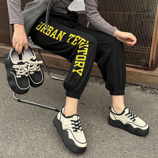 Trendy Thick-Soled White Sneakers for Women, 2025 Hot-Selling Versatile Casual Shoes, Korean Style Thick-Soled Sneakers, Versatile Dad Shoes