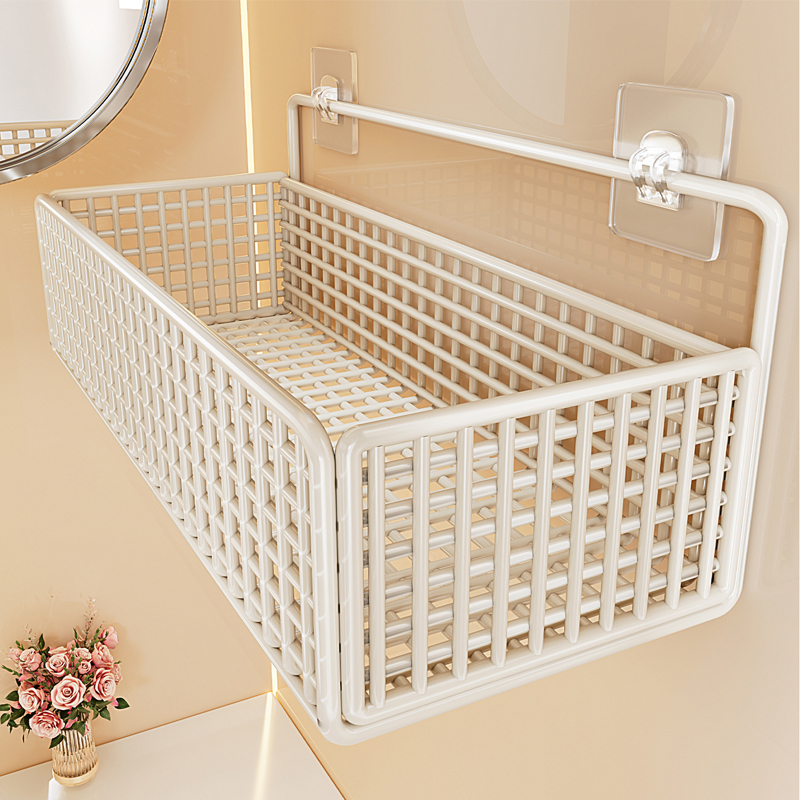 【Back-To-School Essentials】Wall-Mounted Storage Rack for Dormitory, Wall Hanging Basket, No-Drill Student Storage Basket