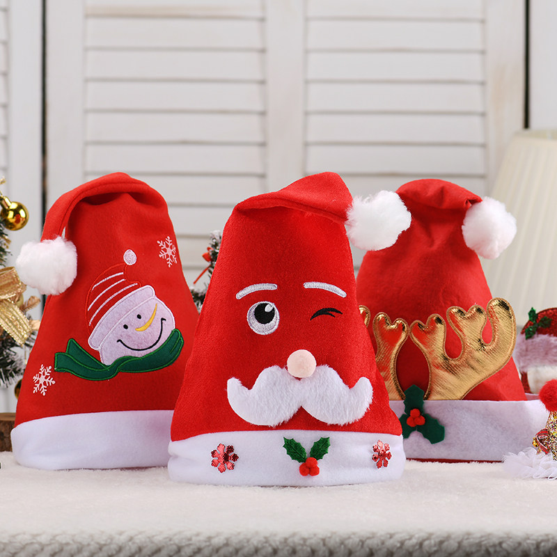 Christmas Hat Children Adults Head Accessories Cartoon Creativity Christmas Old Elk Deer Snowman Dress Up Gift Decorations