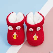 Baby shoe cover winter anti-thickening Sox childrens baby 6 to 12 months plus cotton learning step shoes foot cover sleeping bag