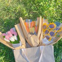 Hair Thread Knit Handmade Bouquet Diy Material Bag Creative Send Boyfriend Tulip Weave Crochet Velvet Thread Finished Product