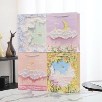 Oil painting exquisite hand gift paper bags Senior small crowdmarriage bridesmaids accompanied by hand air bags birthday gift delicacy