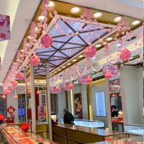Seven New Years Valentines Day Jewelry Gold Shop Ceiling Hanging hanging flag Decoration Larflag Mall Storefront Creative Atmosphere Arrangement