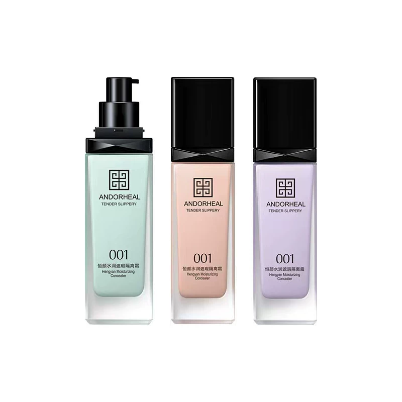 Крем, праймер для макияжа, увлажняющая база, concealer с фиолетовым осветляющим эффектом, три в одном, контроль блеска, стойкий эффект, выравнивание тона кожи