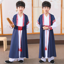 Boys Hanfu ancient costume Chinese school uniform son and young master clothing three-character classic clothing Chinese style new elegant performance clothing Tang suit