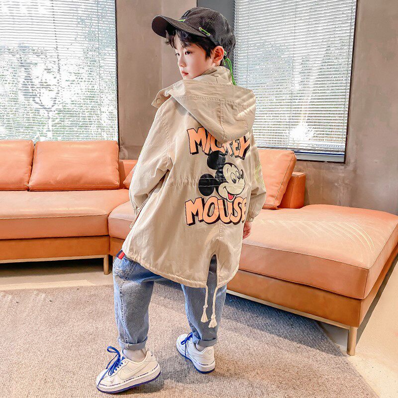 Korean Boys Workwear Coat 2022 Autumn New Children's Windbreaker Spring and Autumn Models Big Boys Foreign Style Boys Children's Clothes