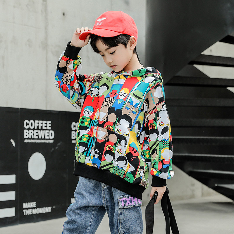 Korean children's clothing men's 2022 autumn new middle and big children's sweater suit spring and autumn foreign style children's handsome boy trend - Taobao