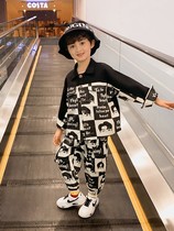 Korean boys autumn suit 2022 spring and autumn new childrens handsome net red big boy foreign style Korean version of the trend